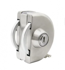 GL01 Stainless Steel 304 Glass Door Lock Copper Key Cylinder No Drilling